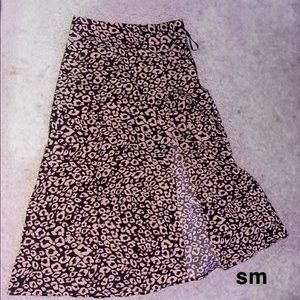Printed Split Thigh Skirt